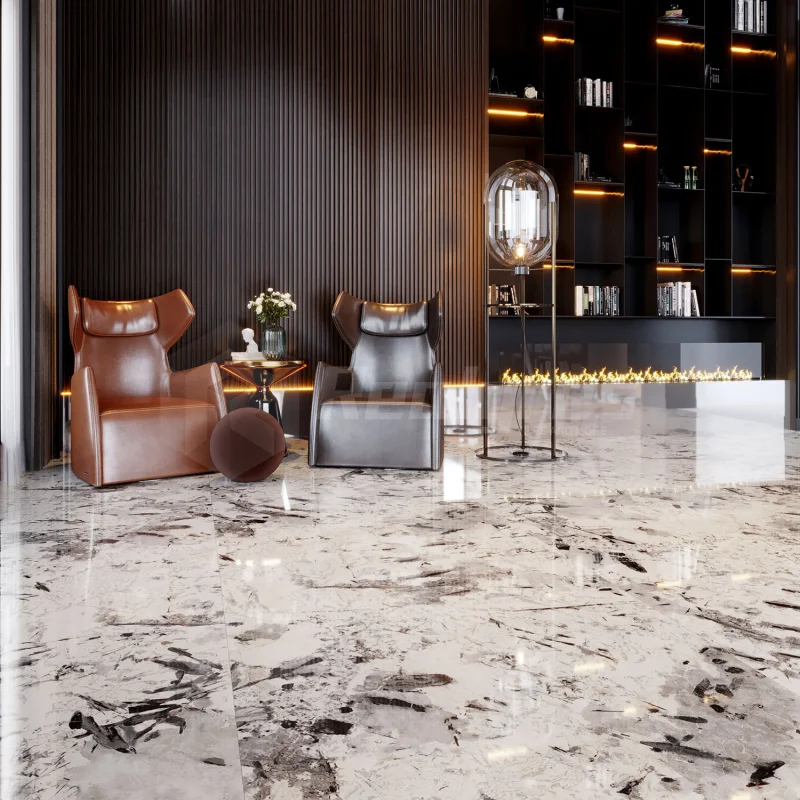 Premium Green Vein Marble Look Porcelain Tile Living Room Big Size 1200x1200 Wall Floor Tiles Floor Porcelain Stone Effect