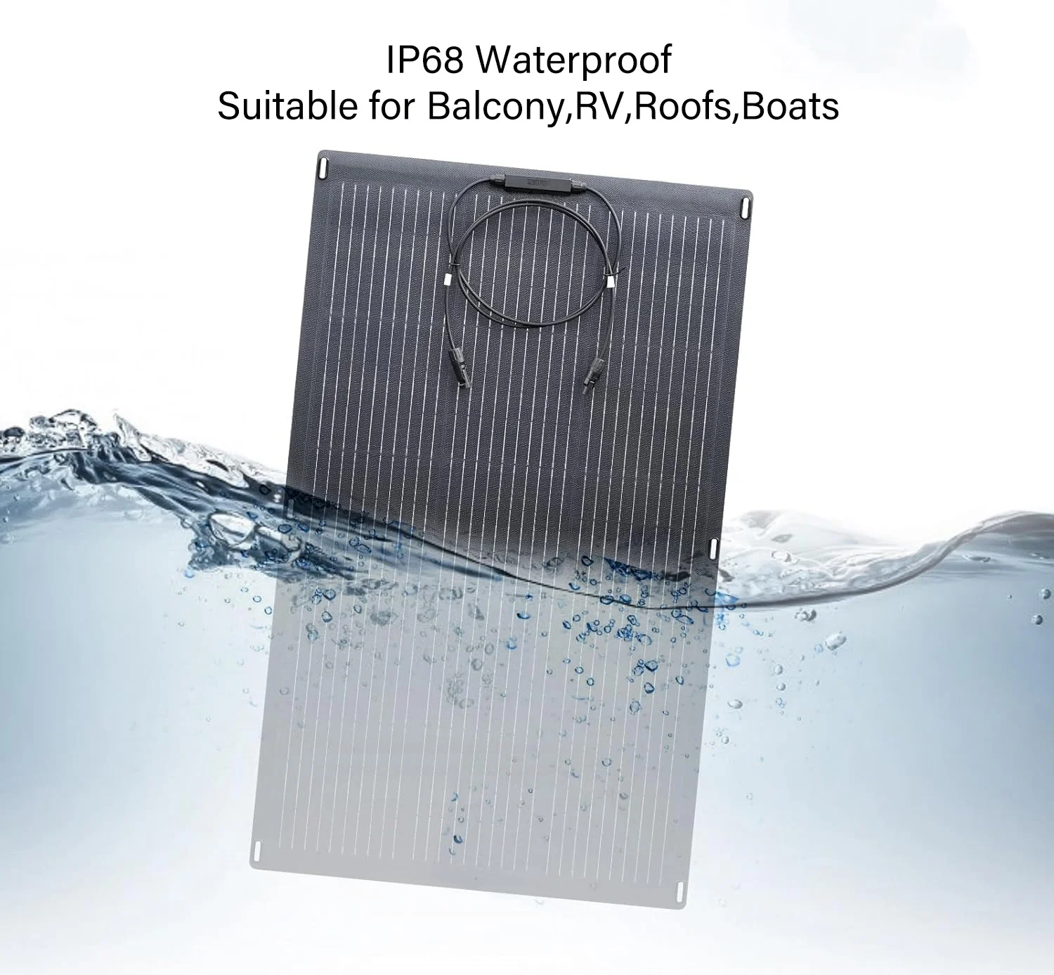 200W Mono Panel solar de 200watt All Black Semi Flexible Solar Panel for Boat RV Balcony Solar System