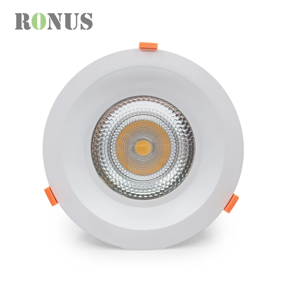 High Power 35W Recessed Anti Glare Hotel Aluminium Spot Down Light Dimmable 40W COB LED Spotlight