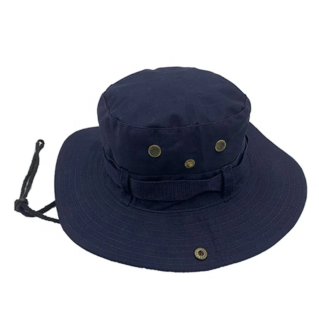 Classic wholesale cotton/polyester ripstop cowboy hats for hiking and fishing bucket hat wide bonnie hat with string