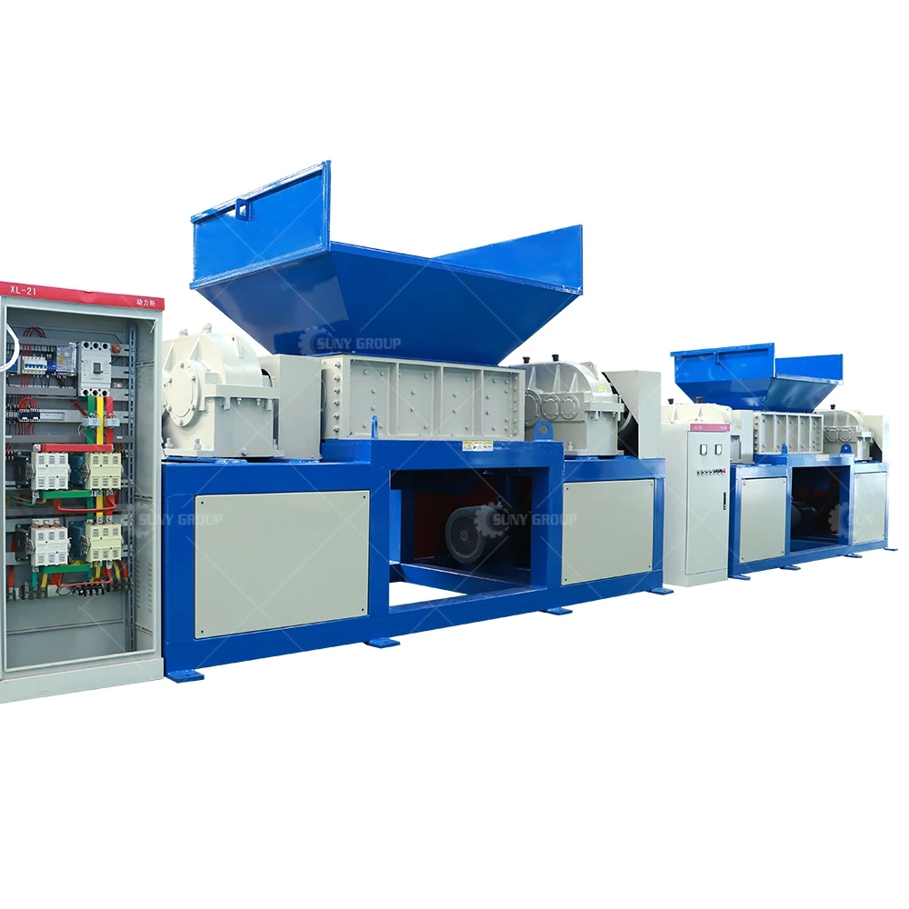 High Efficiency Scrap Wood Pallet Cardboard Shredder Machine Double Shaft Shredder Machine