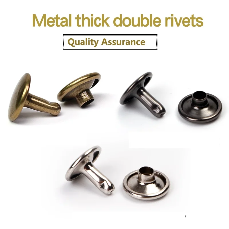 7mm Round Double Rivet of Metal Stud Collision Nail Docking Screws Garment Bracelet Metal
