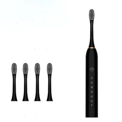 USB Rechargeable Ultrasonic Tooth Brush with 4 Brush Heads 6 Cleaning Modes and Smart Timer Waterproof Cleaning Toothbrushes
