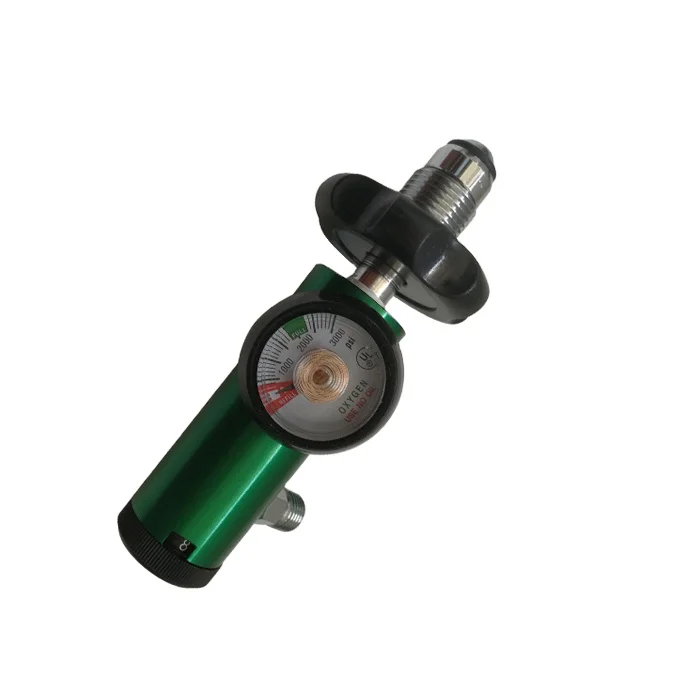 Good quality CGA 870 and CGA320 Medical oxygen flow meter regulators for Hospital green