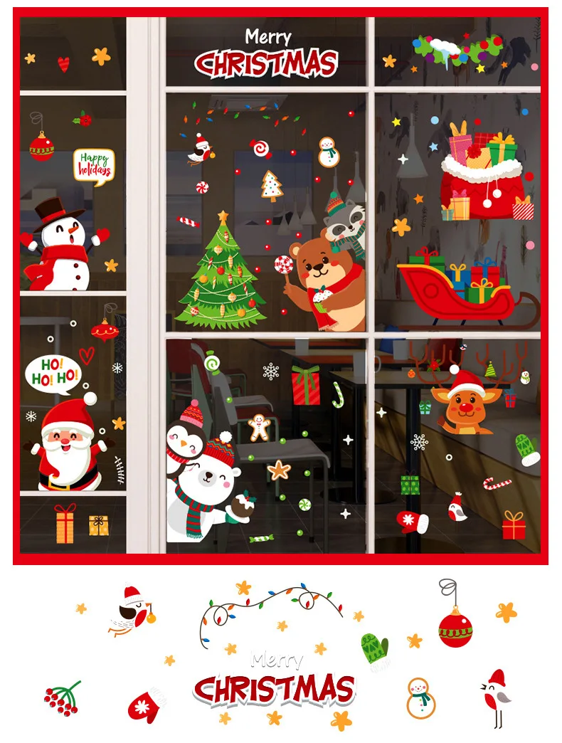 High Quality Best Price Merry Christmas Window Static Sticker For Home