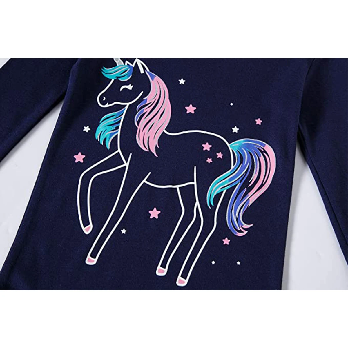 High Quality 100% Cotton Soft Christmas pjs Clothes Girls Long Sleeve Unicorn Pajamas Sets Child Wear 2 Piece Wholesale OEM