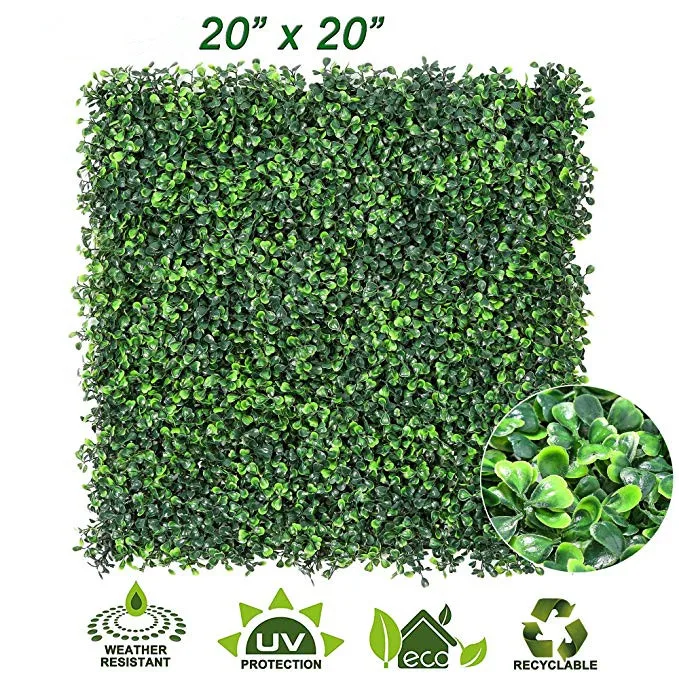 artificial boxwood hedge privacy fence screen greenery panels