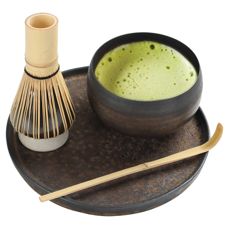 Оптовая продажа набор для церемонии зеленого чая бамбуковый чай маття чаша венчик с упаковкой OEM подарка