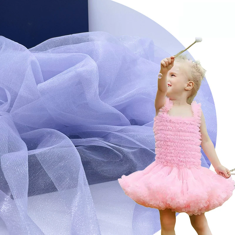 Tulle Bridal Wedding Sequin Fabric Lightweight 100% Polyester 30 Gsm Tulle Fabric For Wedding Decor Kids Ballet Tutu Fabric
