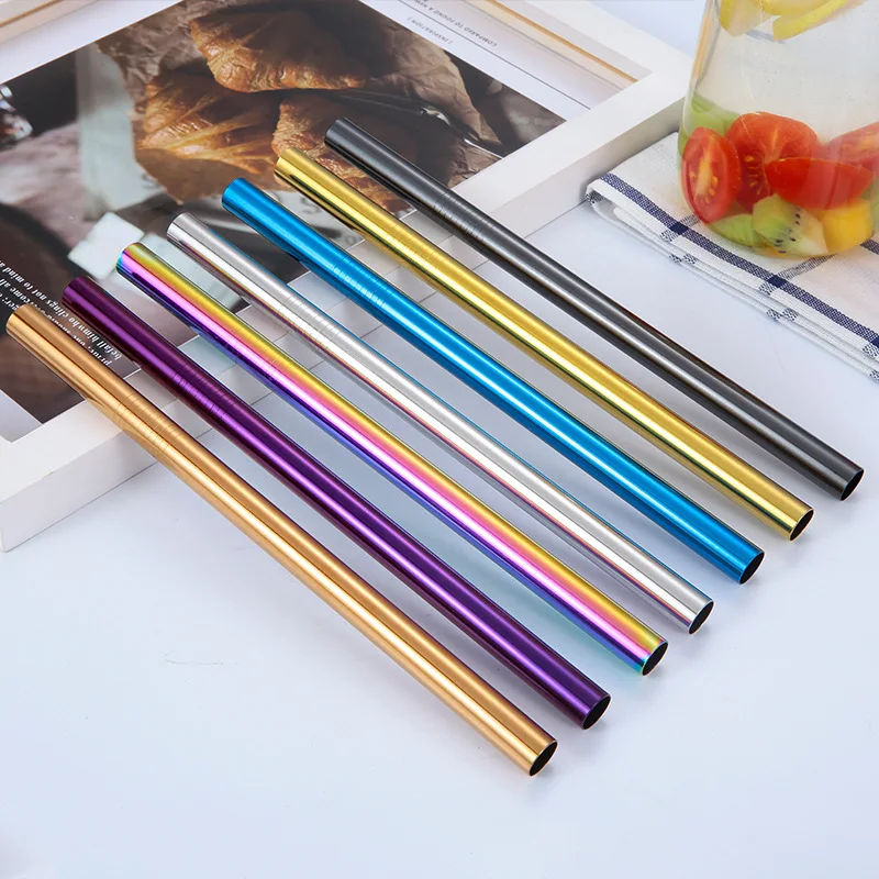 Factory Price Stainless Steel 304 Straw 12mm Drinking Straws Reusable Bubble Tea Straw Boba