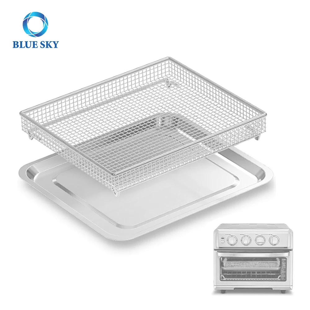 Rectangle Baking Tray Pan&Mesh Air Fryer Basket for Cuisinart Airfryer TOA-60 and TOA-65 Air Fryer Accessories