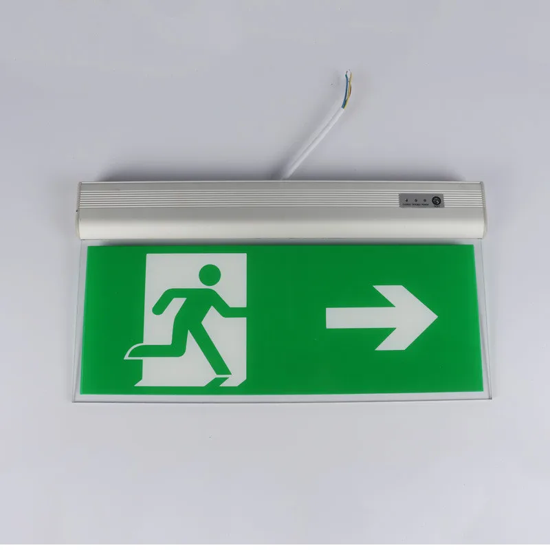 Customized Rechargeable Fire Safety Sign Light 6W 3W Emergency Exit Sign