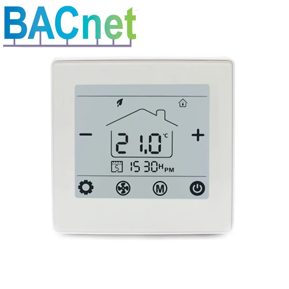 F10 2 Pipe BACnet 3 Speed Fan On Off Valve Room Thermostat For BMS System