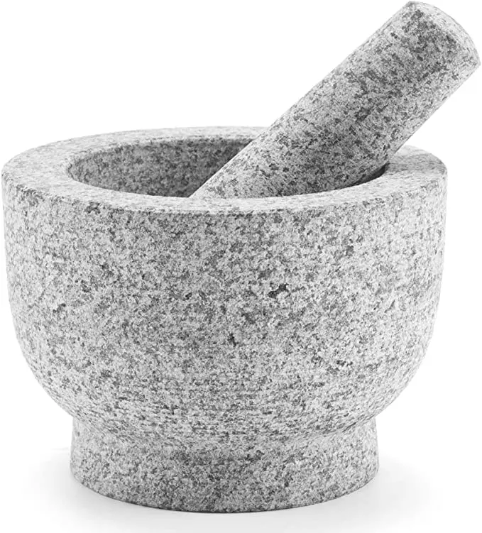
Guacamole Spice Salads Unpolished Granite Molcajete Grinder Herb Crusher Stone Bowl Granite Mortar and Pestle Set 