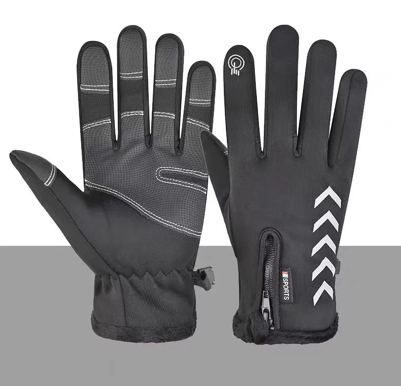 Custom Design Winter Cycling Racing Gloves Water Resistant Thermal Running Driving Hiking Windproof Screen Touch Cycling Glove