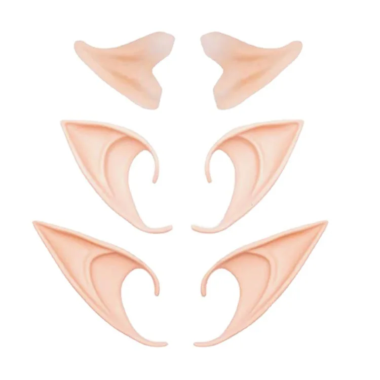 2pcs/pairs Halloween simulation Vampire Fairy Ears Decor Latex Elf COS Anime Costumes Makeup Party Soft Pointed Ears Christmas