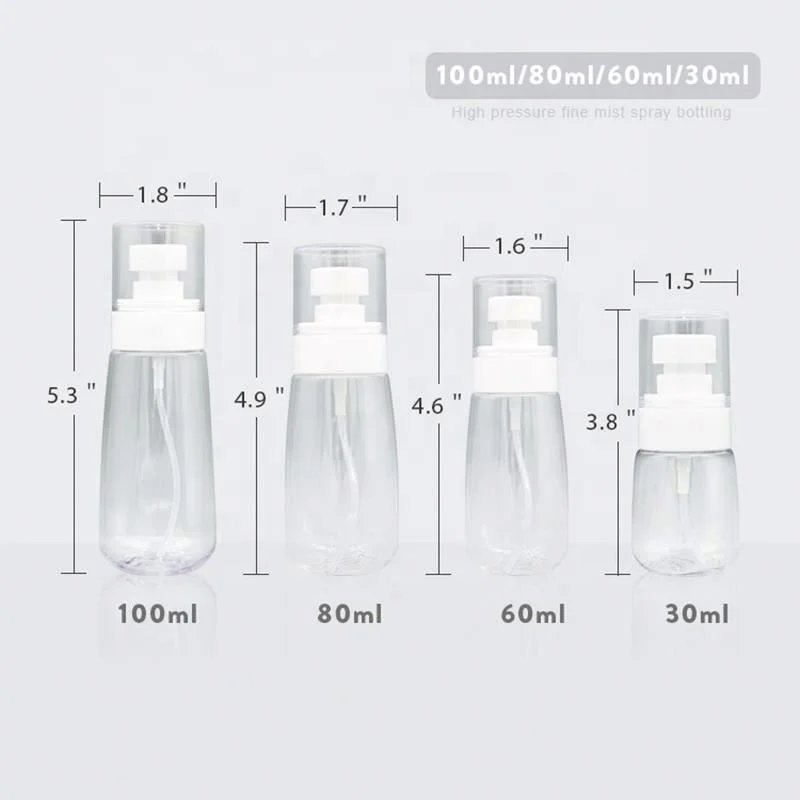 Manufacturer Spot 30ml 60ml 80ml 100ml UPG Cosmetic Plastic Pet Bottle Mist Perfume Sunscreen Spray Bottle