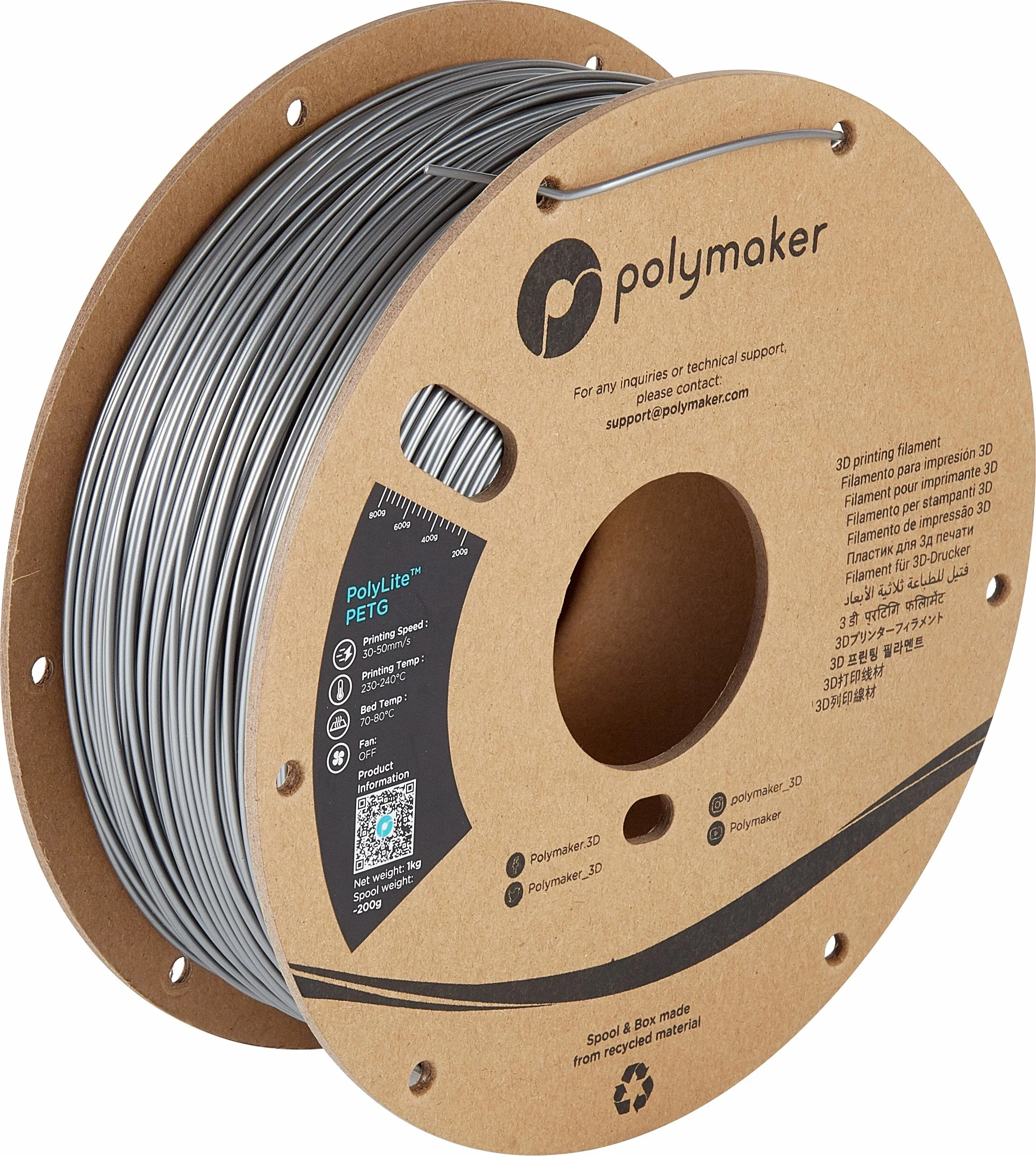 Сертифицированный Ce производитель 1 кг/1 75 мм/2 85 мм Polymaker PolyLite PETG нить для 3d-печати