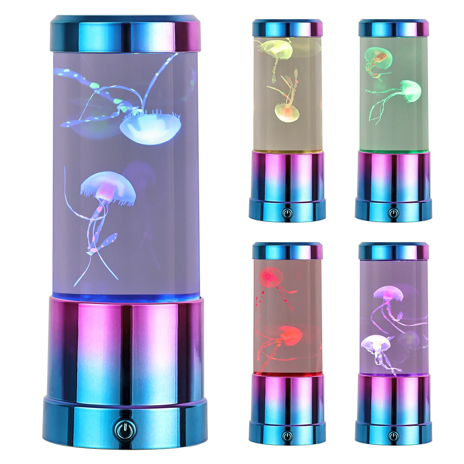 Newly Small party Kids rotundity Colored glaze plastic base kid gift home party decor led jellyfish Light