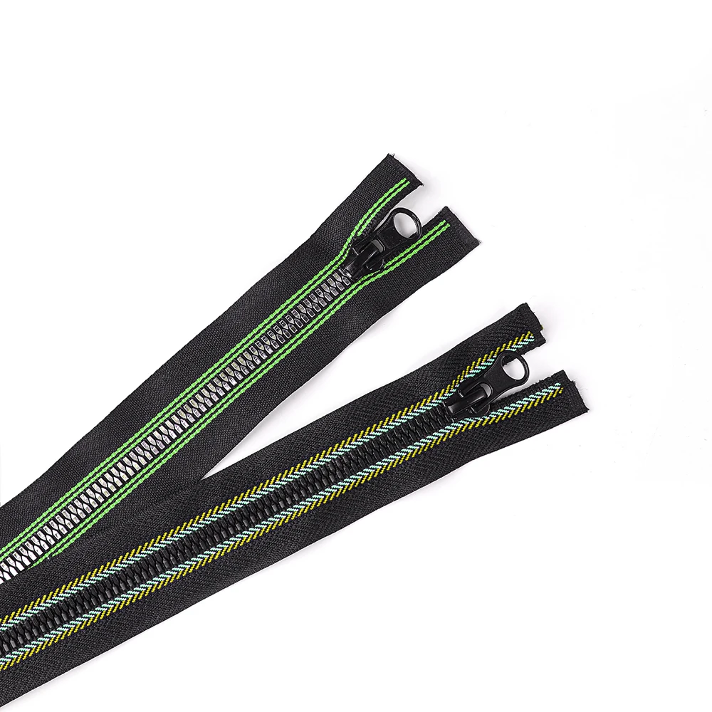 High Quality Low price Corn Teeth Plating Customized Color No.5 Open End Plastic Zipper For Garment