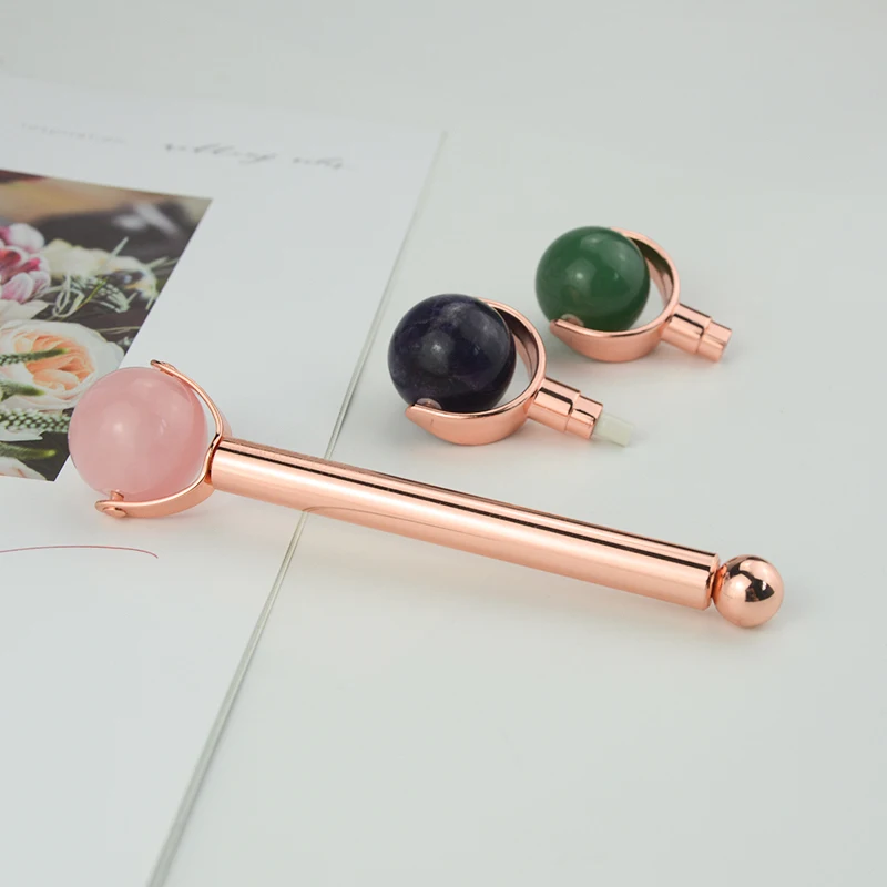 2020 Beauty DIY Detachable Rose Quartz jade roller for face