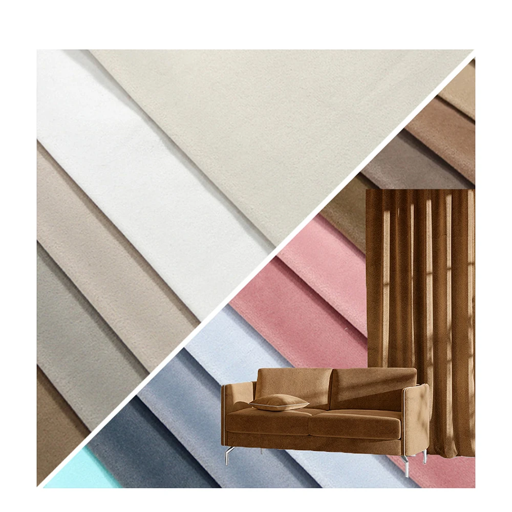 Домашний текстиль Моша бархатная обивочная ткань бесплатный образец сплошной и простой водостойкий бархатный занавес ткани для домашнего декора