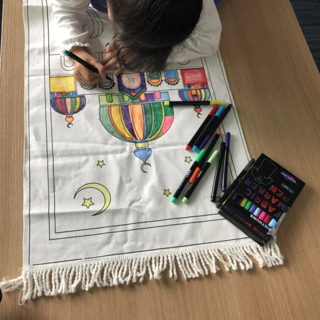 2022 Hot Selling Muslim Children Painting Mat Islamic Kids Prayer Coloring Mat for Kids Gifts Novelty Customized Logo OEM 50pcs