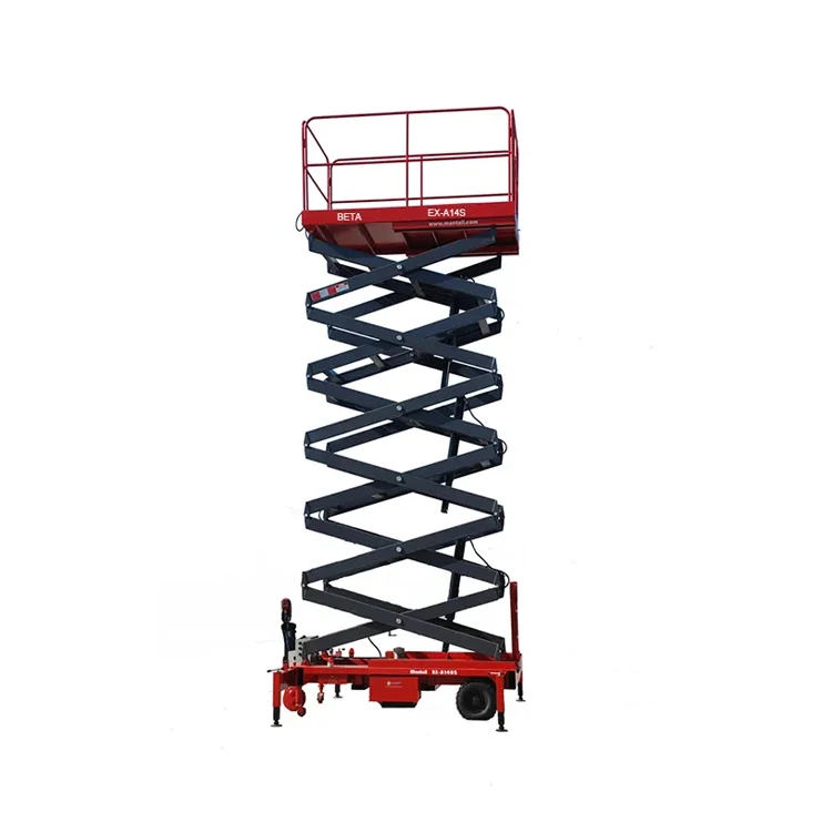EX-A14S 14m Auxiliary Drive 24V 450kg Electric Work Platform Lifts/Scissor Wheelchair Lift