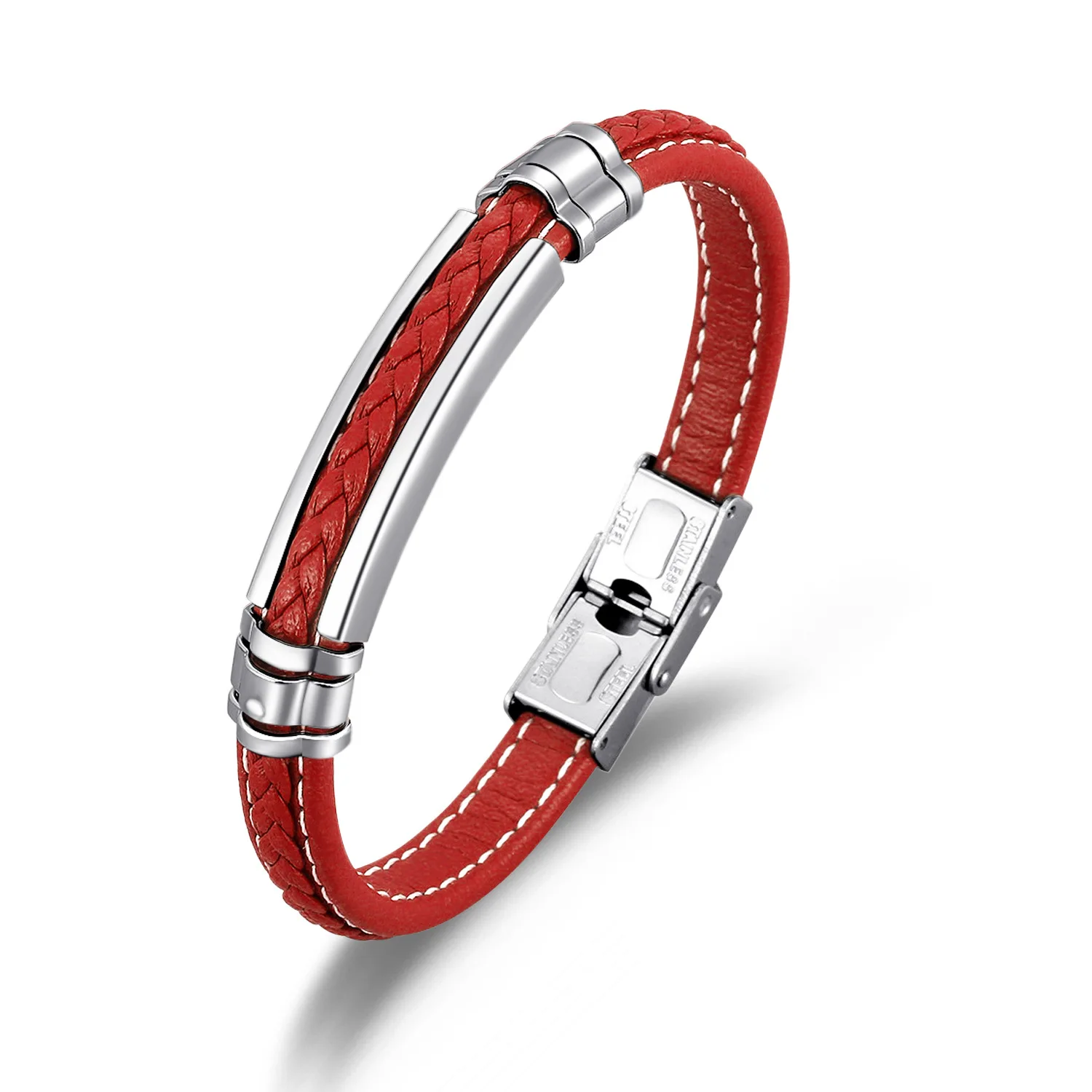 Adjusting Length Braided Leather Bracelets for Men Armband Trendy Genuine Leather Rope Bracelets with Magnetic Buckle Jewelry