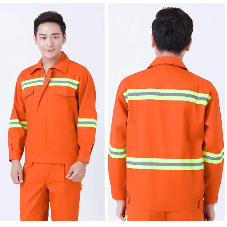 Wholesale Industrial Two Pieces Reflective Conti Suit safety Overall Workwear Coverall for Factory Workers