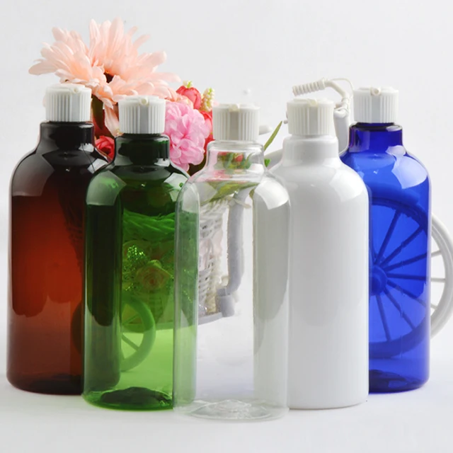 Hengjian 500ml plastic empty detergent cleanser essence bottle dishwashing liquid contain with cap for shampoo