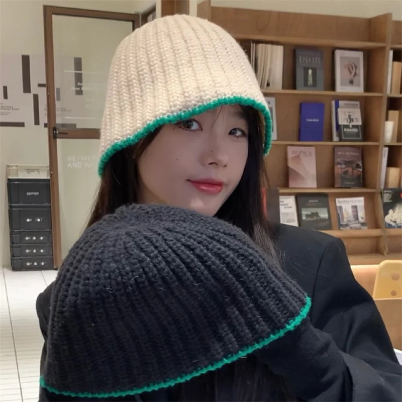 Fashion Spring Winter Solid High Quality Vacation Cap Lady Outdoor Women Knitting Bucket Hat