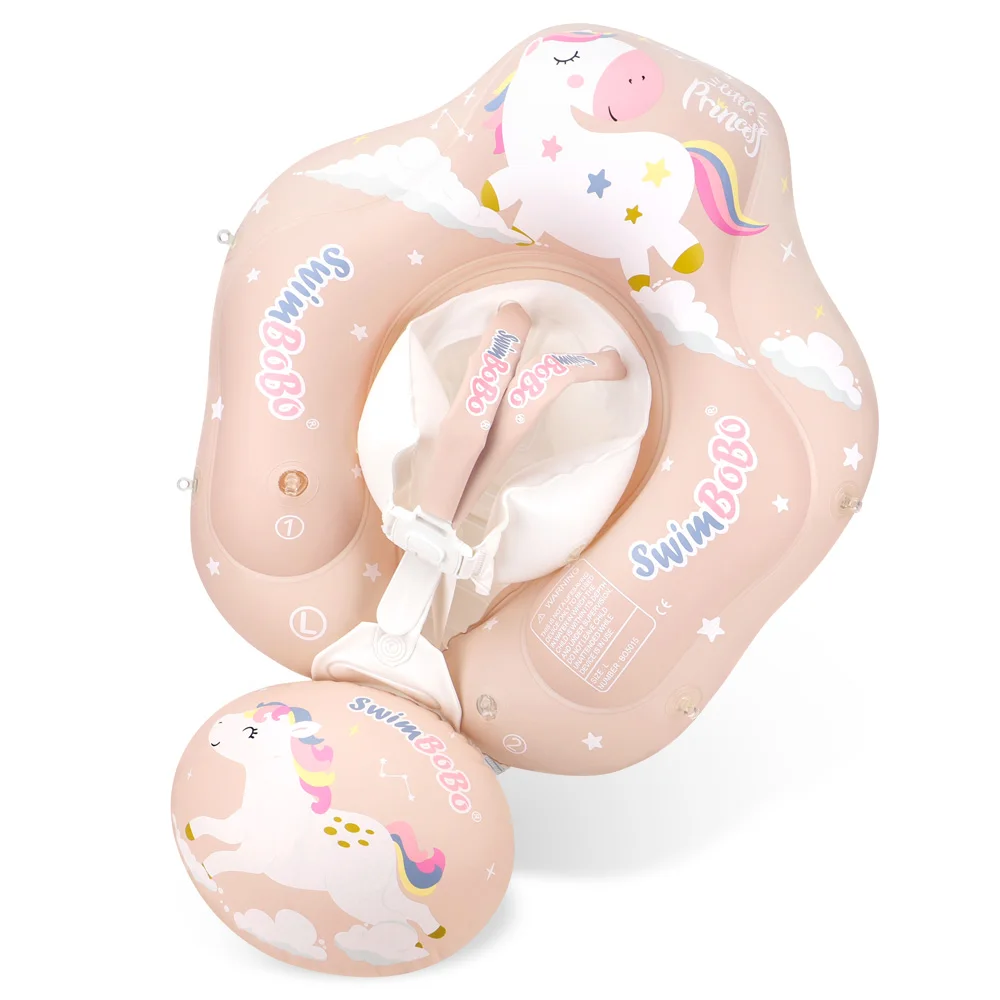 Swimbobo Inflatable Floating With Canopy Kids Water Toy Pink Swimming Rings Children Swim For Pool Accessories Ring Baby Float