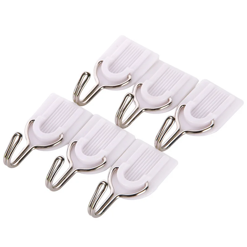 Small Hooks White Mini U-shaped Plastic Sticky Hooks Strong Non-marking Paste Behind The Door Hanging Clothes Hook