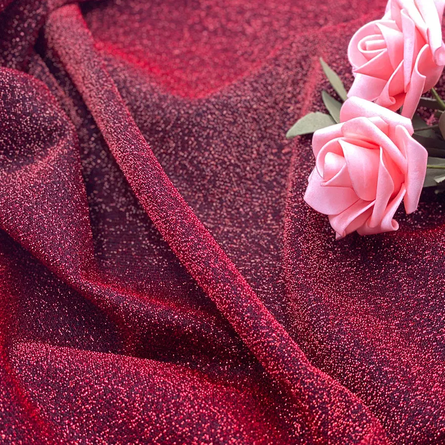 Украшения сверкающие блестящие скатерть Одежда для танцев Праздничная фон полиэстера нарядное Хромая вязаный люрексом металлизованная пряжа jijimi ткань