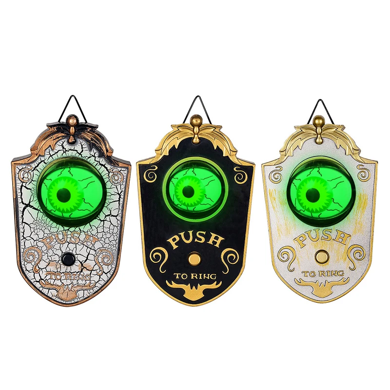 Glowing Sound One-Eyed Doorbell Electronic Halloween Trick Props for Bar and Secret Room LED Light Party Decorations