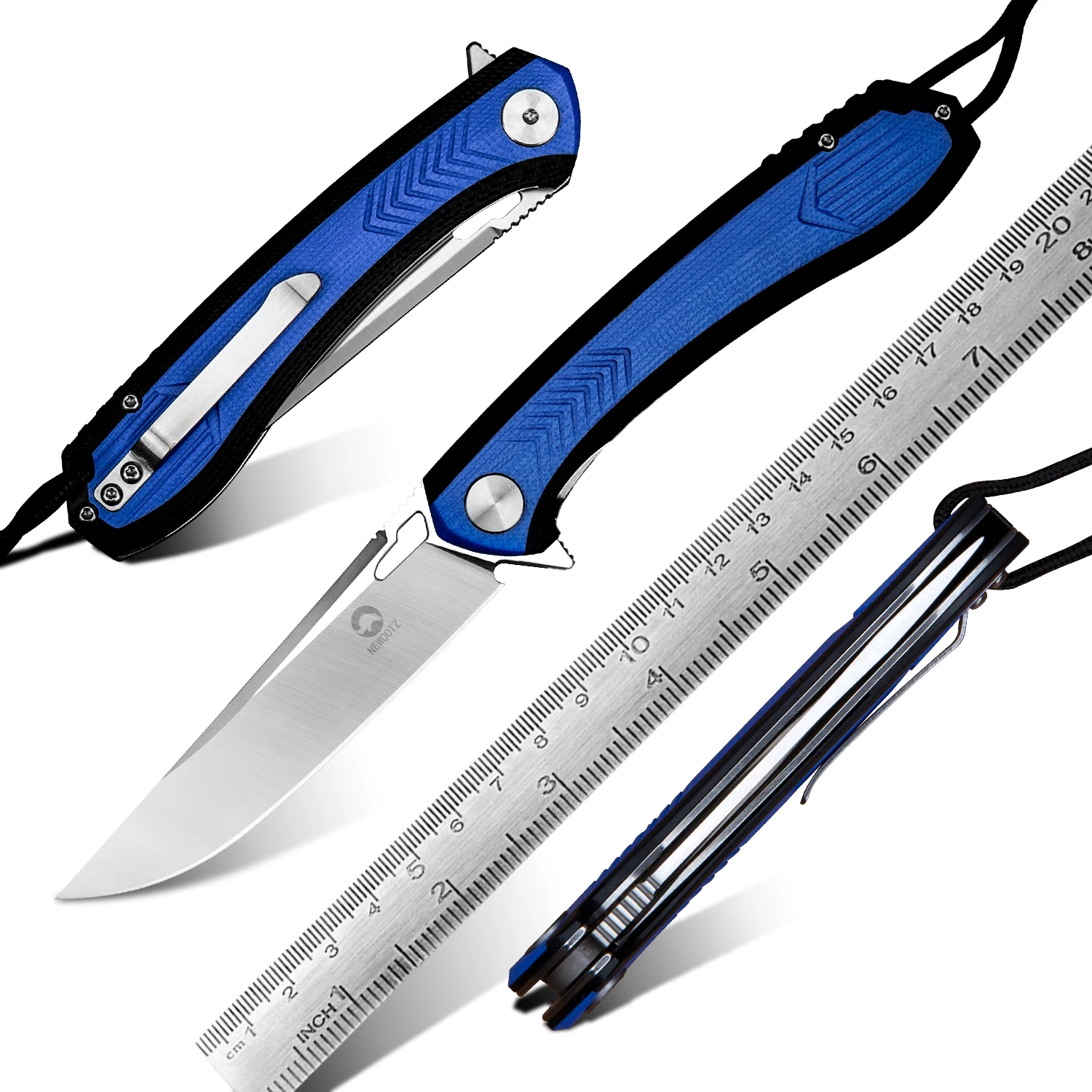 D2 Tool Steel G10 Handle Folding Pocket Knife with Clip for Outdoor Activities Hunting