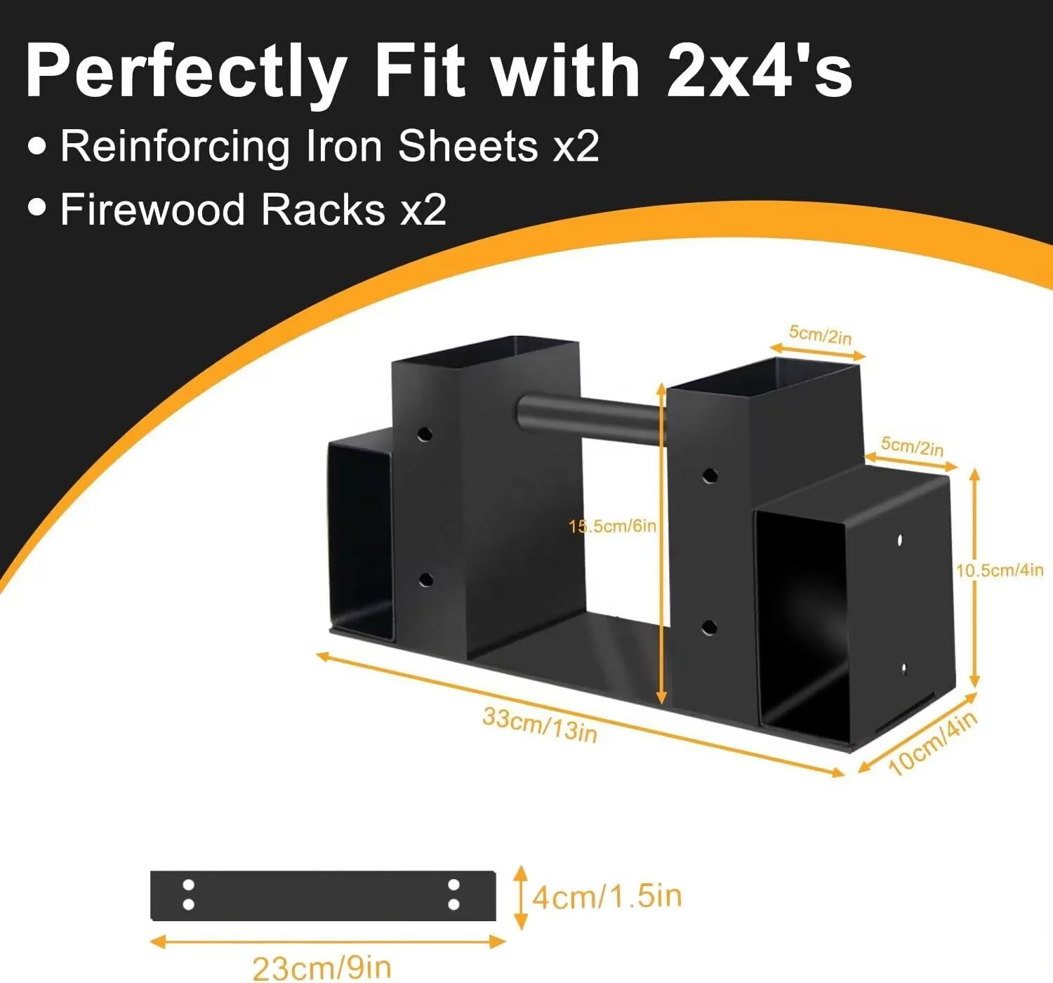 2 PCS Firewood Rack for Outdoor Firewood Storage Metal Lumber Storage