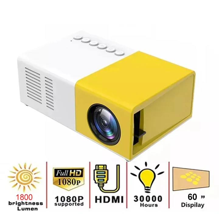 Mini Projector YG300 LED Supported 1080P Full HD Portable Beamer Audio USB Video Projector