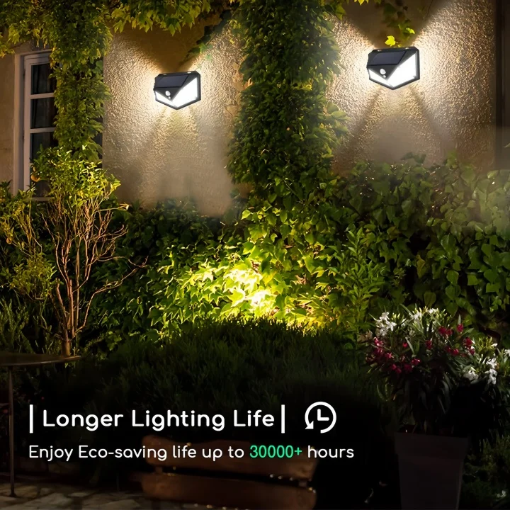 100LED Outdoor Backyard Garden Stair Waterproof Solar Power Lighting Wall Lamp Motion Sensor Led Solar Light