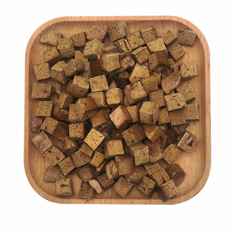 Картонная упаковка 10 кг оптовая продажа печень куриная утка говядина сублимированные печеночные кубики лакомства для собак и кошек