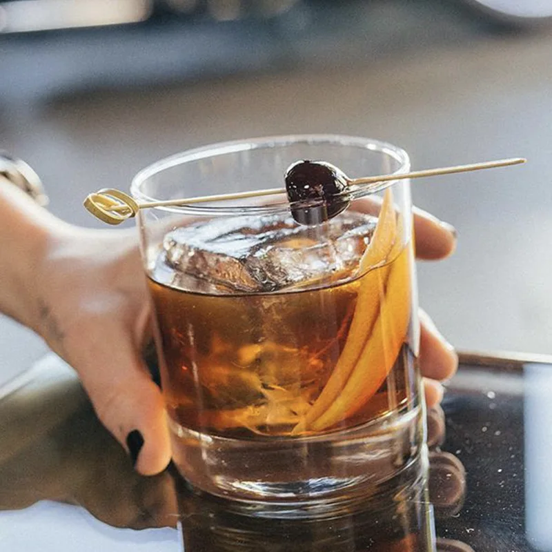 Custom Logo Engraved Old Fashioned Cocktail Whiskey Glass for Drinking Bourbon Rum Cognac Vodka