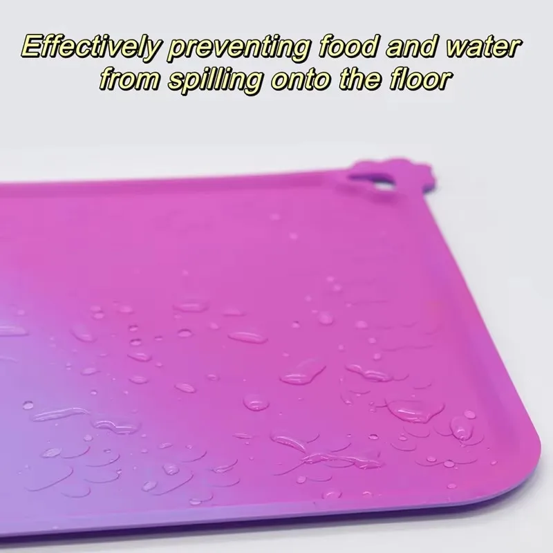 Customize Non-slip Pet Food Mat Latest Color Gradient Pet Food Placemat to Avoid Leakage for Dogs and Cats
