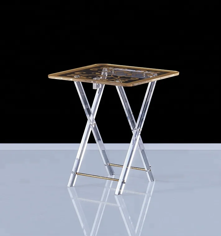 Горячая распродажа современный дизайн журнальный столик квадратный акриловый стол складной столик с узорами