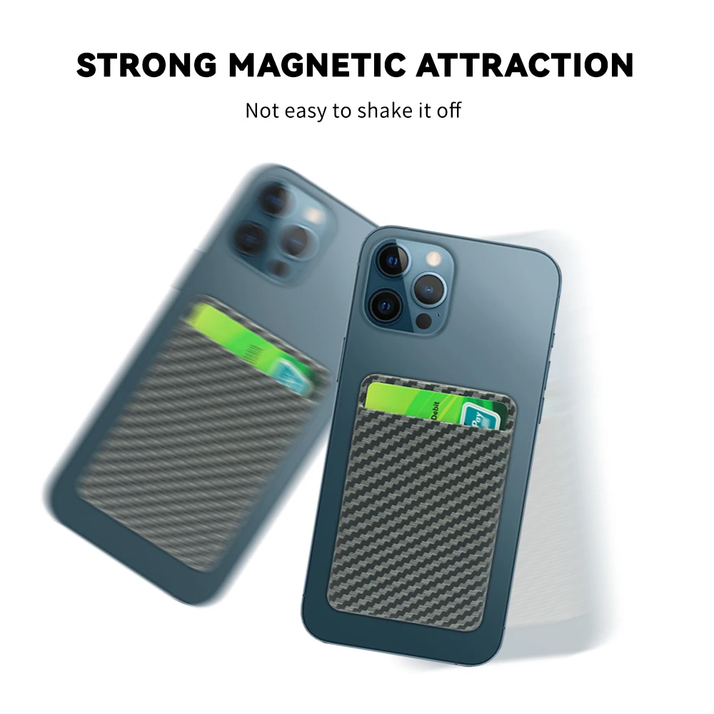 New Built-in 17pcs Magnet Can Hold 2 PCs Credit Card Stick on Phone Back Silicone Magnetic Phone Card Holder Phone Wallet