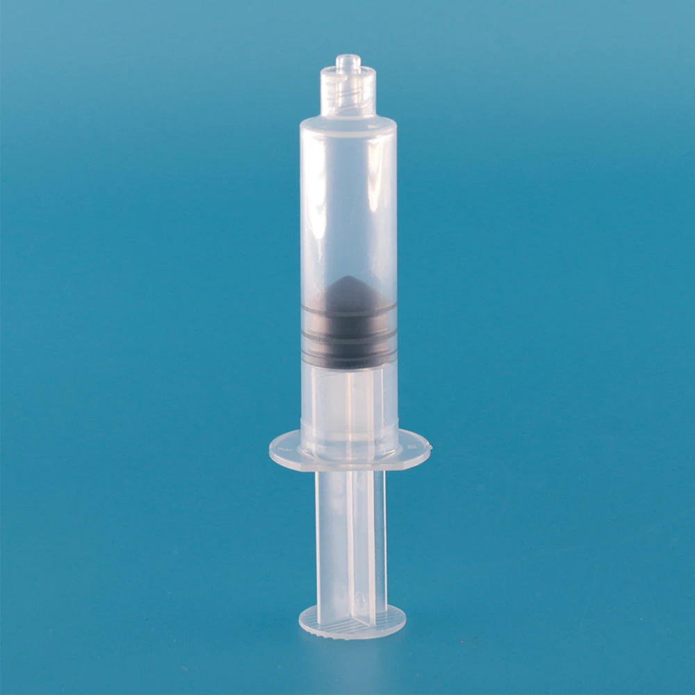 Custom designed 90mm polypropylene pre-filled syringe for medical infusion equipment