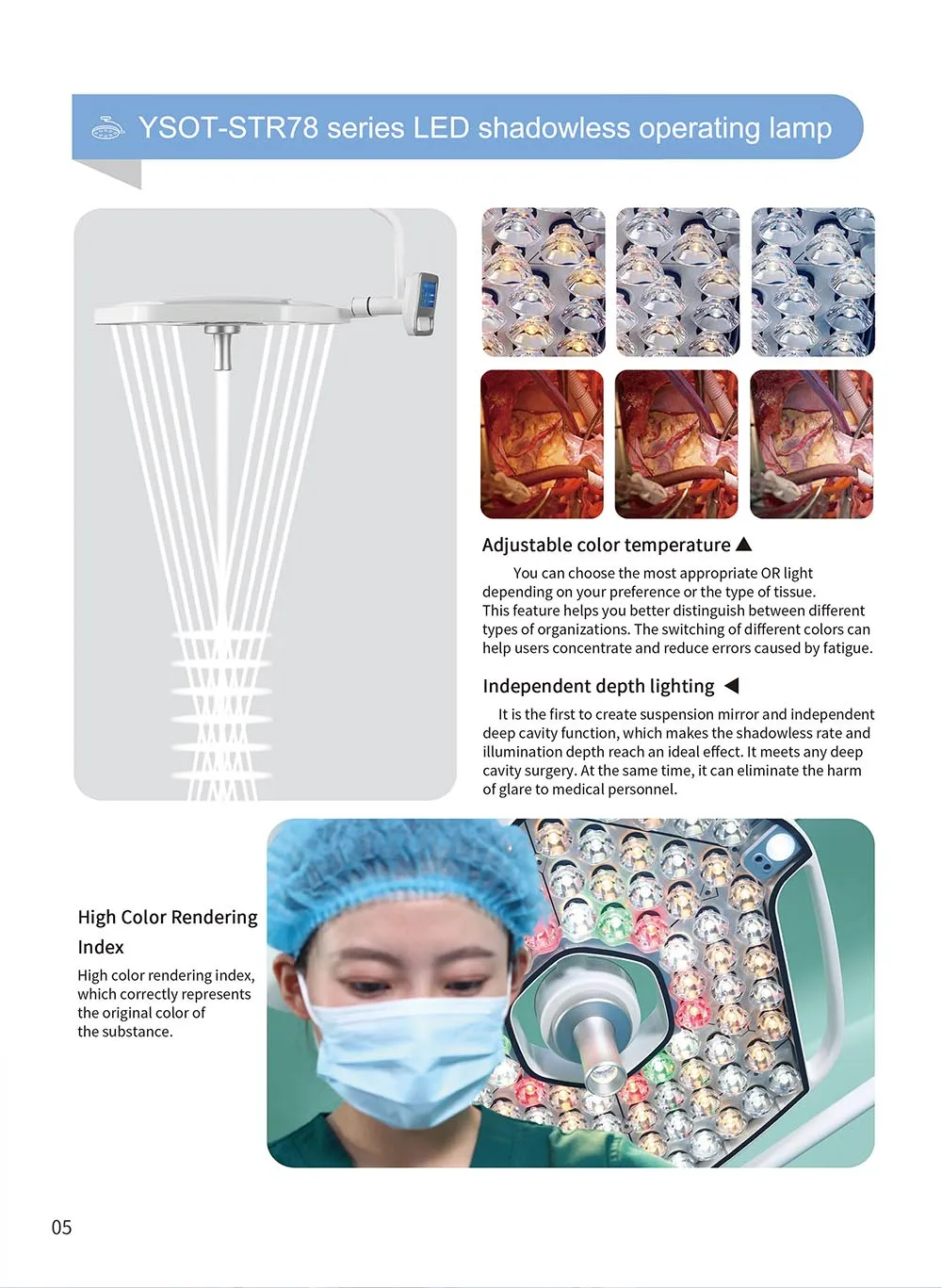 YSOT-STR78 Ysenmed Medical LED shadowlees operating lamp hospital operating theatre lamp ceilling cold light operating lamp