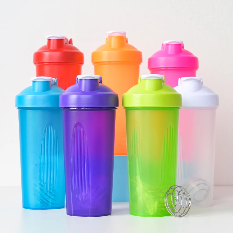 BPA free food grade 600ml empty gym plastic portable blend protein shaker bottle with lid