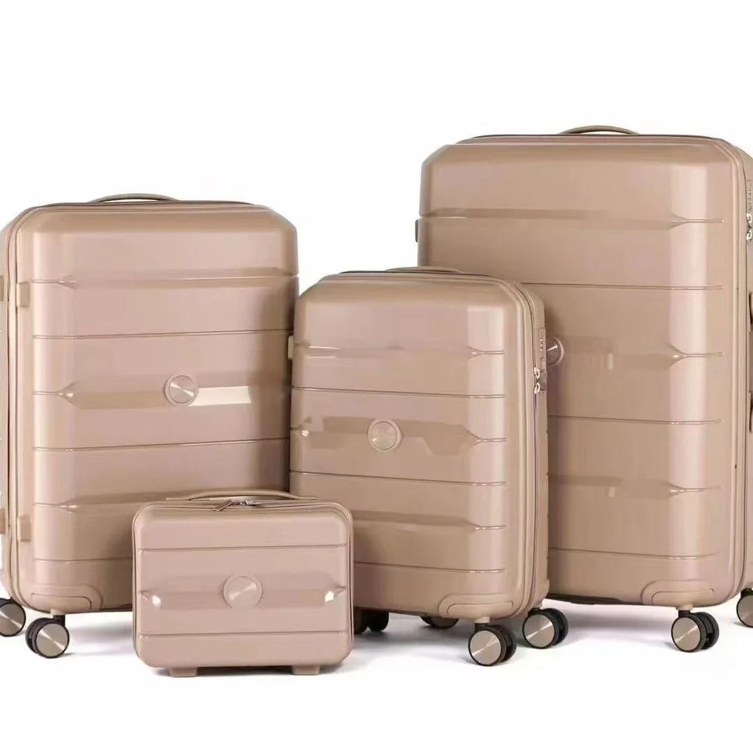 New Pp Luggage Trolley Case Three-piece Suit Four-piece Universal Wheel Wear-resistant Drop-resistant 28 Large Capacity Suitcase