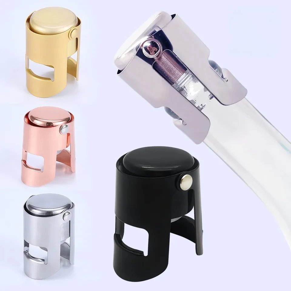 Champagne Stoppers Stainless Steel, Leak Proof Wine Bottle Saver , Champagne Accessories for Prosecco Cava Sparkling Wine